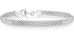 Miabella 925 Sterling Silver Italian 5mm Mesh Link Chain Bracelet for Women, Made in Italy