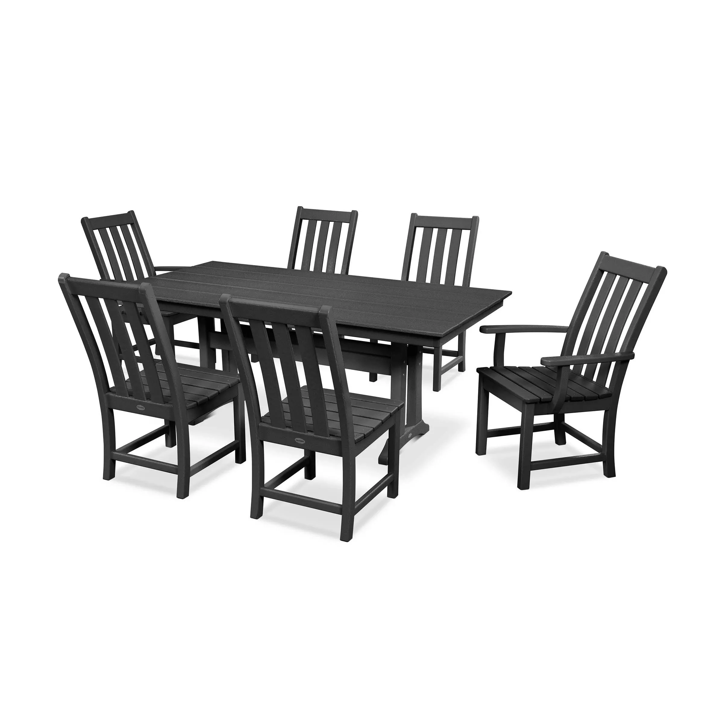 POLYWOOD Vineyard 7-Piece Farmhouse Dining Set