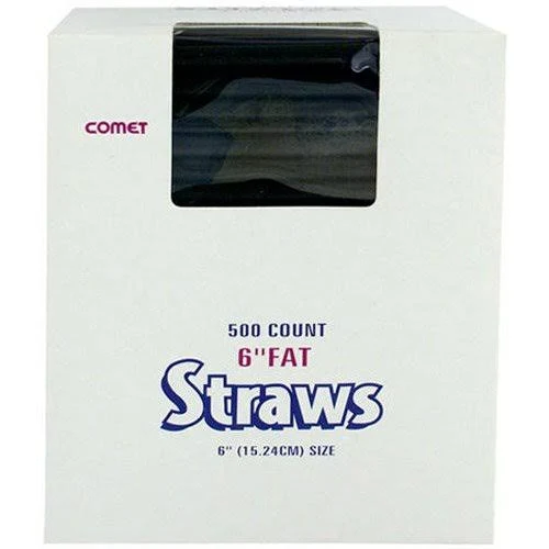 WNA Comet West 6-inch Black Straws (Case of 3000)