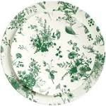 Trendables Plastic Disposable Plate Set 20 x 8" and 20 x 10" Green and Ivory Verdure