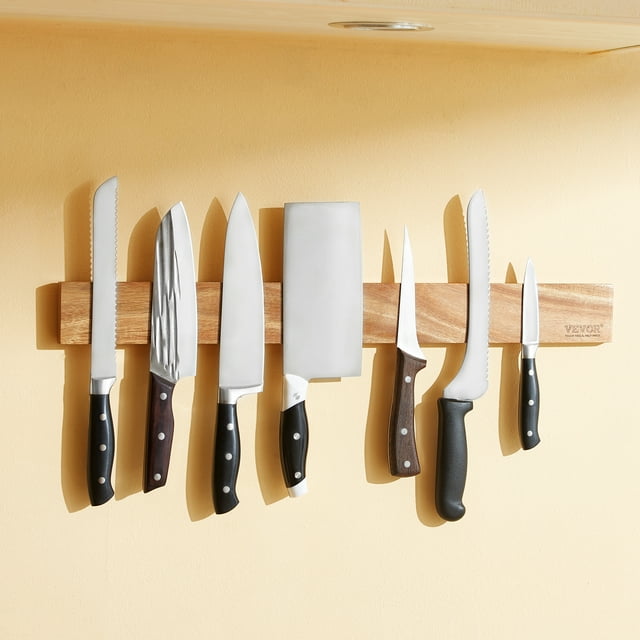 VEVOR Magnetic Knife Holder with Enhanced Strong Magnet No Drilling Knife Strips Organizer for Wall - 10"