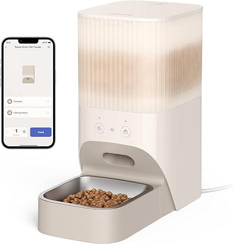 Nooie Pet Feeder Smart Automatic Cat Feeder 2.4ghz Wi-Fi 3.8L Dry Food Dispenser ...