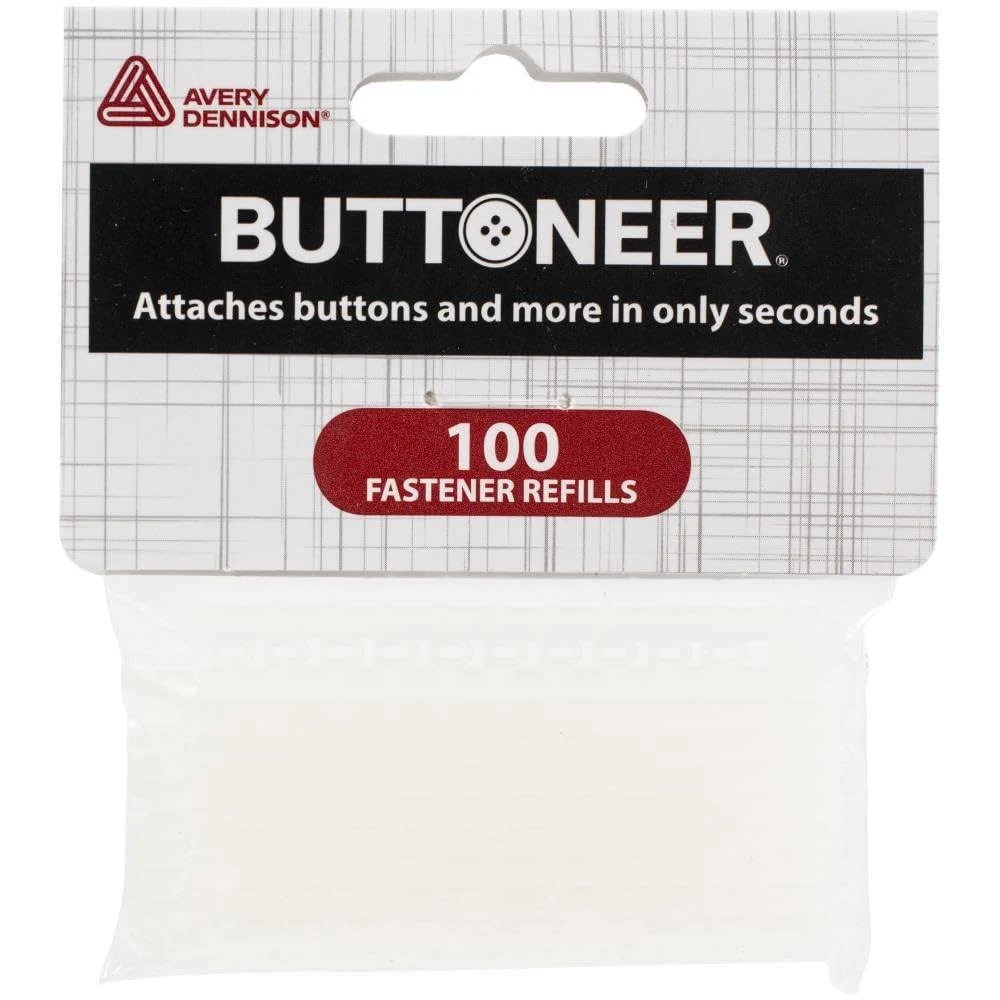 Buttoneer Button Fastening System – *FITS New BUTTONEER Tool* Natural Colored Nylon Fastener Refills, 100 Pieces