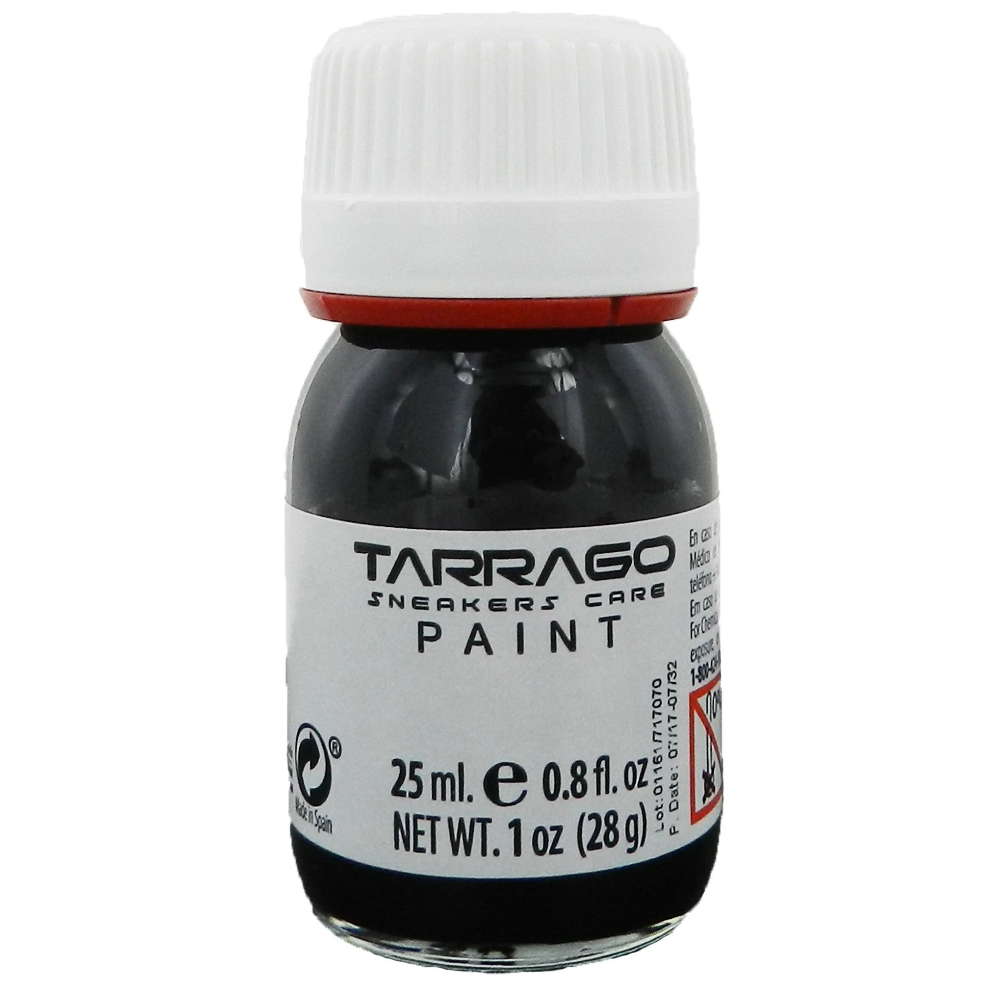 Tarrago Sneaker Leather Paint–Acrylic Customize Shoe Paint–for Sneakers, Boots, Bags, Purses–Matte,Flexible, Perfect Coverage–Black #018 – 0.8 Fl.Oz.