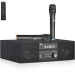 Pyle Pro Home DVD Stereo A/V System with Bluetooth & Wireless Microphone (Gray & Silver)