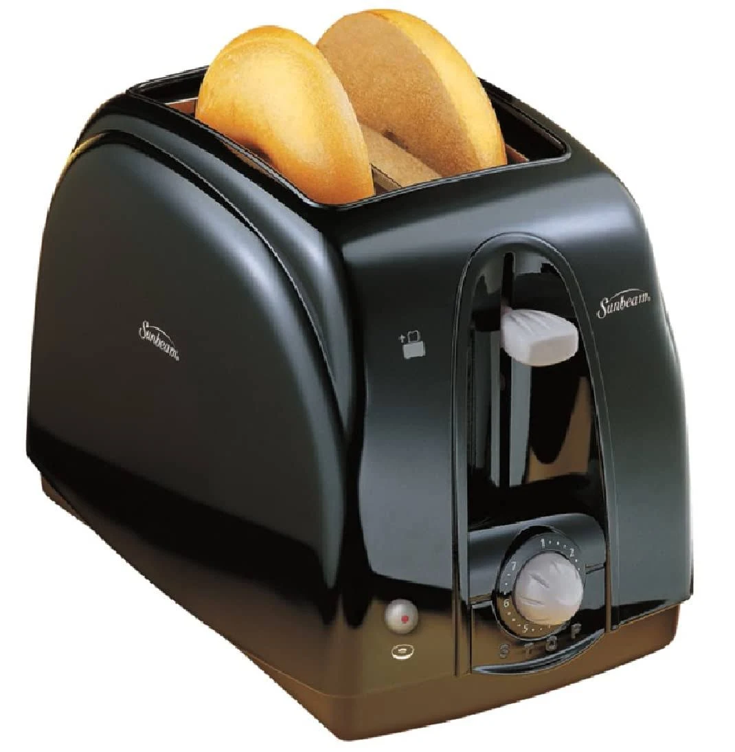 Sunbeam Black 2 Slice Toaster with Frozen Feature 