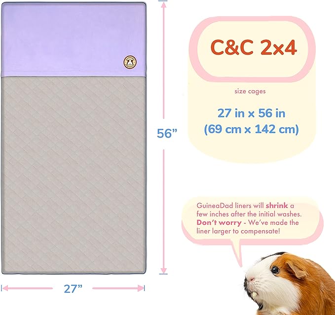 GuineaDad Liner - C&C 2x4 size, Plaid Red | Guinea Pig Fleece Cage Liners ...