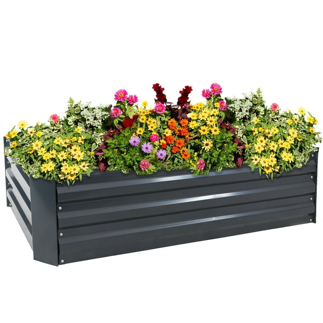 Sunnydaze Galvanized Steel Raised Garden Bed