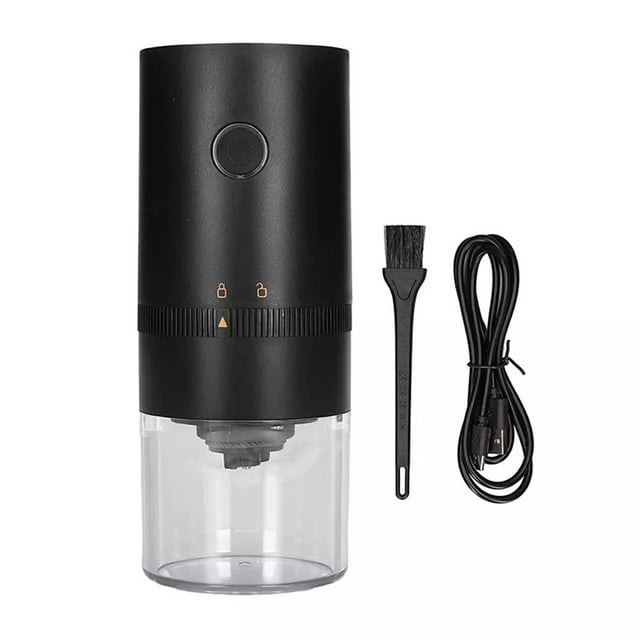 USB Rechargeable Cordless Coffee Grinder with Stainless Steel Blade - Black