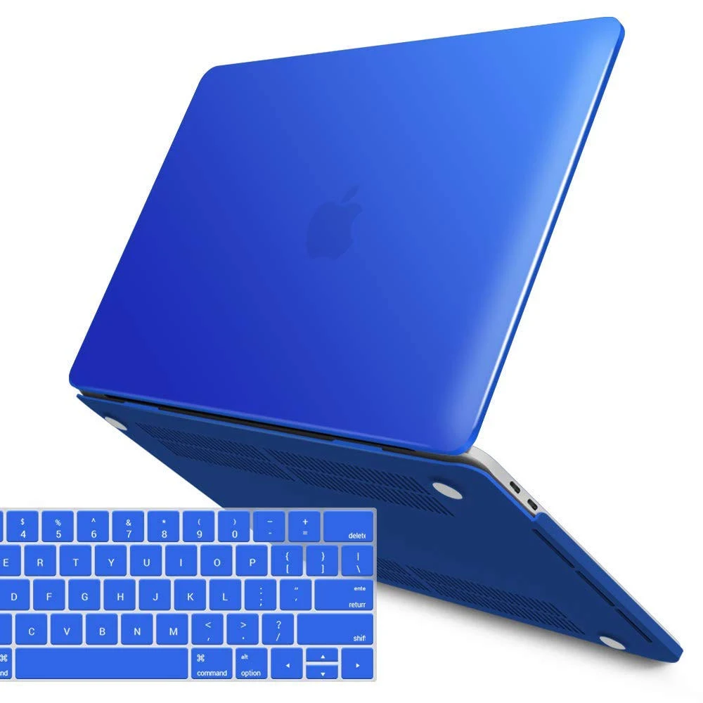 IBENZER Compatible with MacBook Pro 15 Inch Case 2019 2018 2017 2016 A1990 A1707, Plastic Hard Shell Case with Keyboard Cover for Mac Pro 15 Touch Bar, Royal Blue, T15RBL+1A