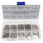 HVAZI #2-56 UNC Stainless Steel Phillips Flat Head Machine Screws Nuts Assort