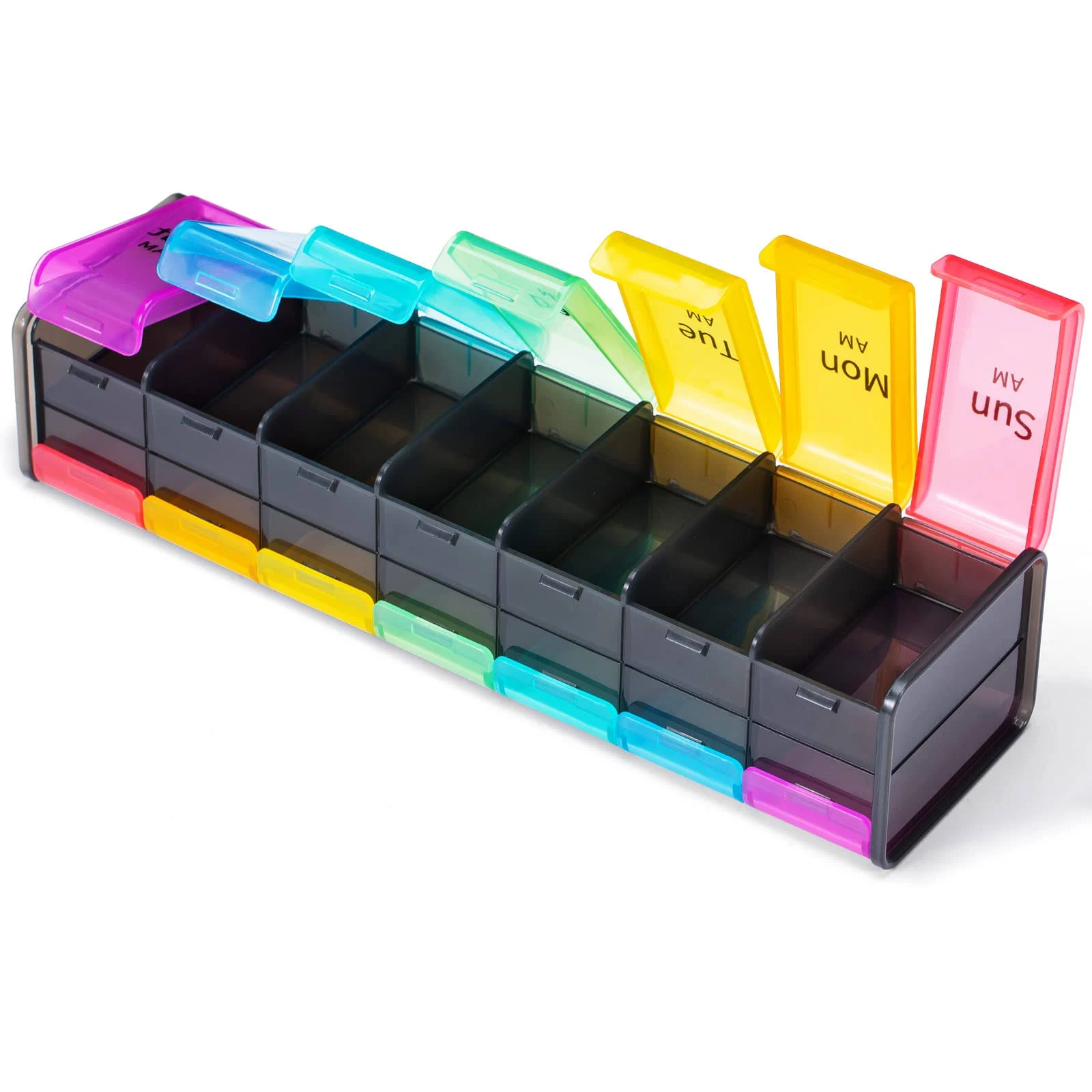 Extra Large Weekly Pill Organizer 2 Times a Day - XL AM PM Pill Box Organizer...