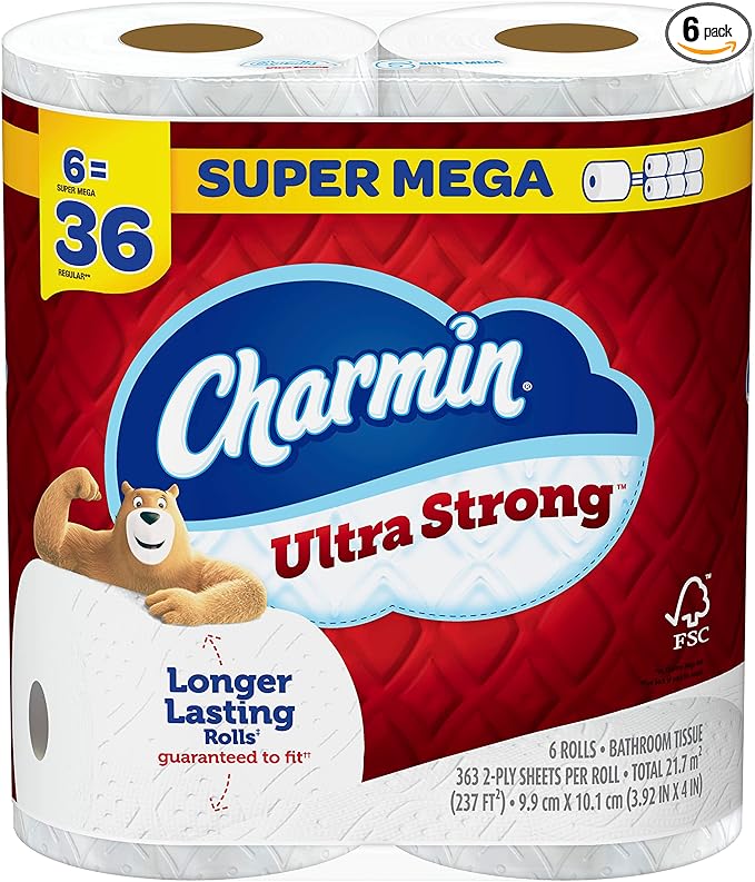 Ultra Strong Toilet Paper, Super Mega Rolls