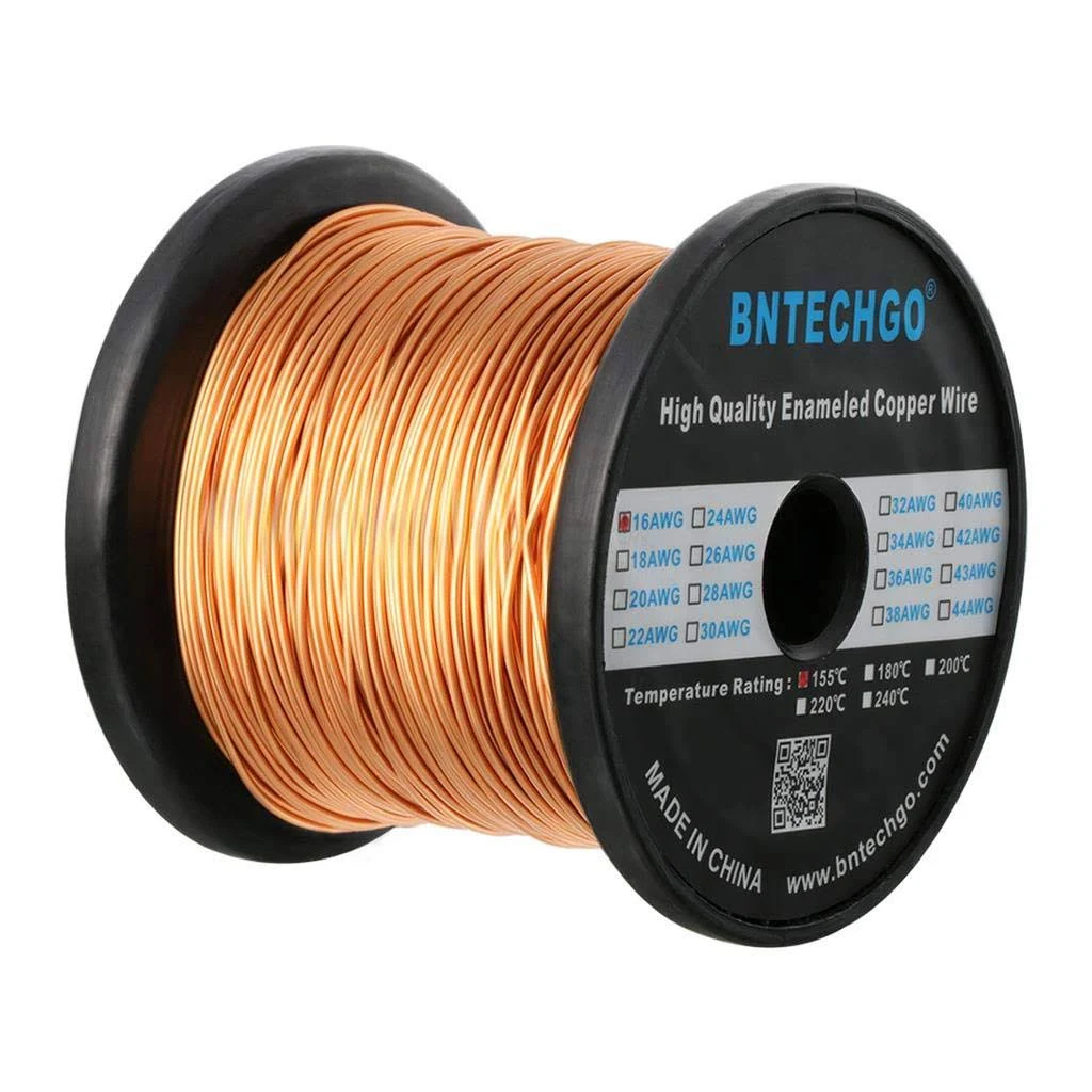 BNTECHGO 16 AWG Magnet Wire - Enameled Copper Wire - Enameled Magnet Winding Wire - 3.0 lb - 0.0492" Diameter 1 Spool Coil Natural Temperature Rating 155℃ Widely Used for Transformers Inductors