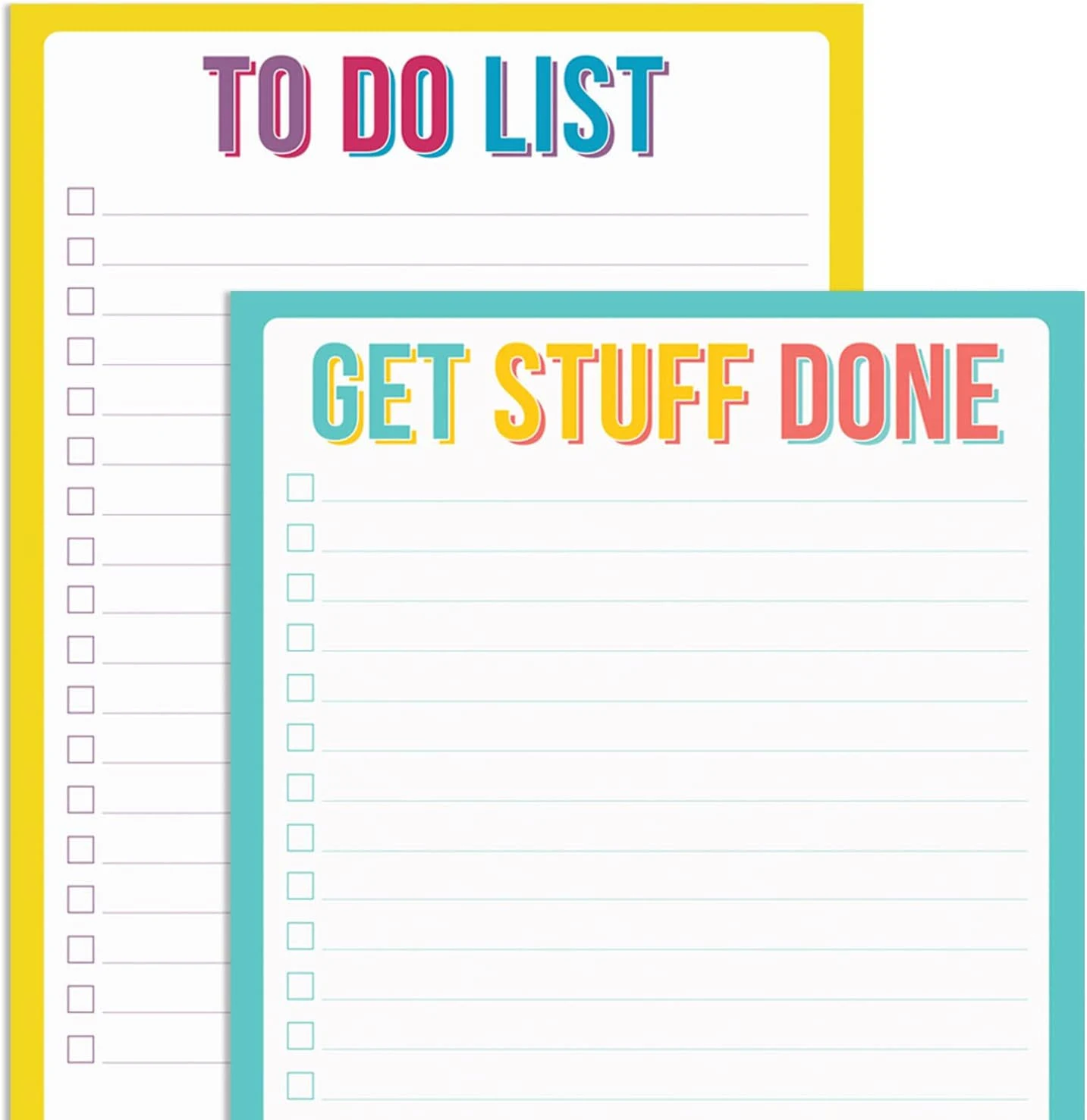 2 Funny To Do List Notepads - Set of Two 50 Sheet 5.5 x 8.5” Note Pads for Daily and Weekly Tasks, Planner Organizer, and Checklists - Fun Coworker Gifts, Humorous Office Supplies to Track Tasks