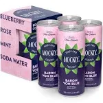 Mockly Baron von Blue Booze-Free Cocktail | Ready To Drink Non-Alcoholic Cocktail Mocktail Drink Mixer Blueberry Rose Mint Soda Zero Proof