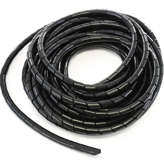 33ft PE 5/8 Inches (16 mm) Black Polyethylene Spiral Wire Wrap Tube PC Manage ...