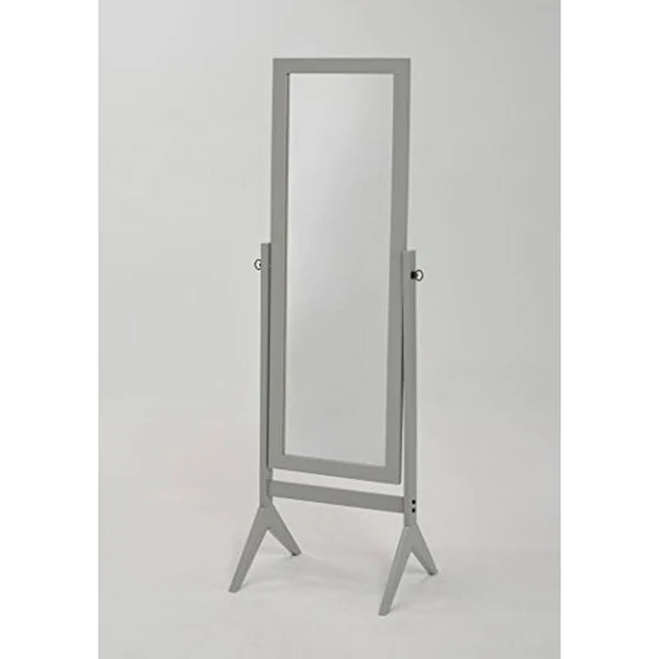 Grey Finish Wooden Cheval Bedroom Floor Mirror