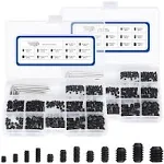 1000pcs Metric + Sae Set Screw Assortment Kit Internal Hex Drive Cuppoint Allen