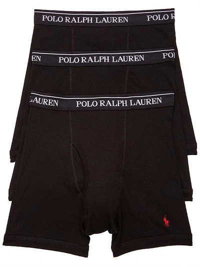 Shop Polo Ralph Lauren Classic Fit Cotton Boxer Brief 3-pack In Black,grey Combo