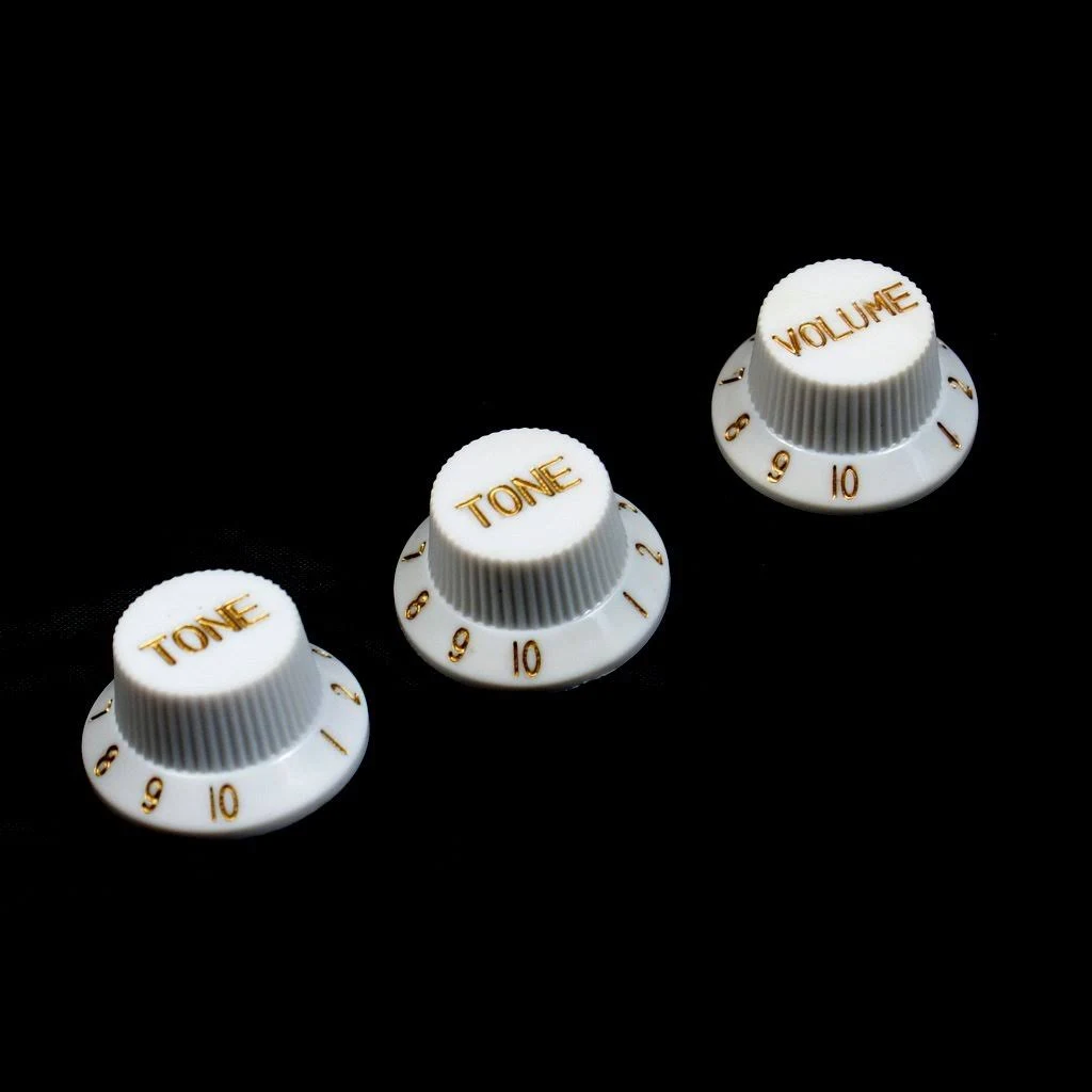 3 Stratocaster Strat Tone & Volume Guitar Control knobs replacement -White (C36)