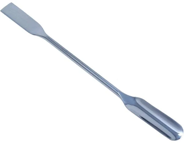 Double Ended Lab Scoop Spoon Half Round & Flat End Spatula 7"