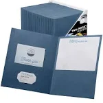 FILE-EZ Two-Pocket Folders, Dark Blue, 125-Pack, Textured Paper, Letter Size (EZ-32423)