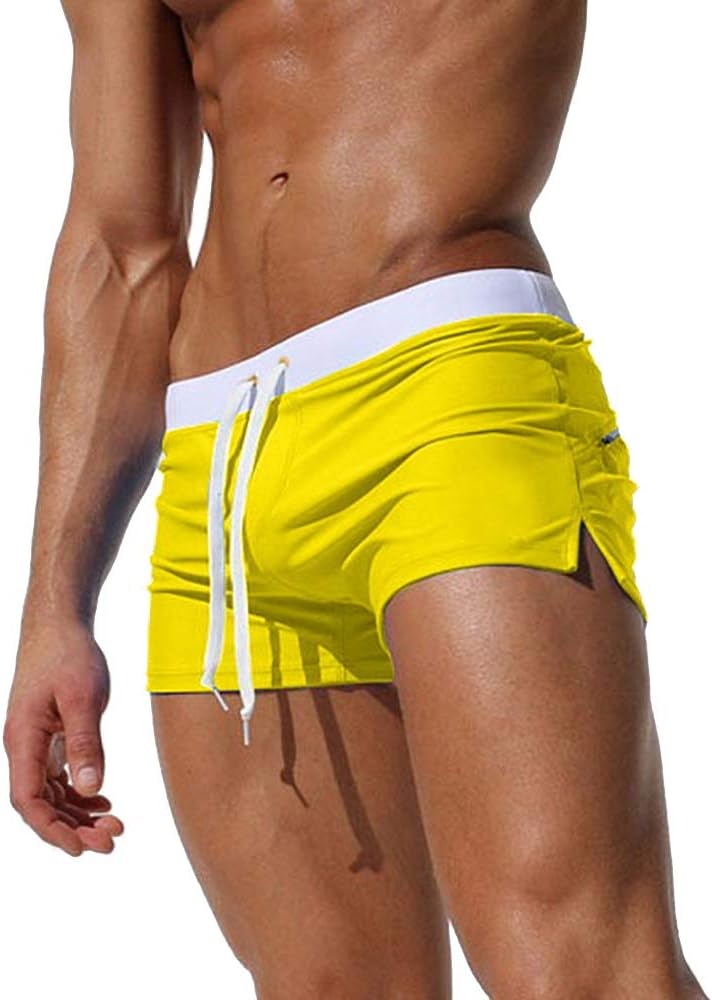 "Men's Board Shorts Swim Shorts Swim Trunks Drawstring with Mesh lining Split Solid Color Breathable Quick Dry Athletic Beach Swimming Pool Chic & Mode"