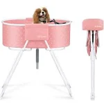 Furesh Elevated Folding Pet Bath Tub and Wash Station for Bathing, Shower and ...