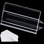 36pcs Wood Shelf Label Holder Plastic Price Tag Holder Supermarket Retail Sign PVC Clear Shelf Label Holder (Includes 50 Pieces Label Inserts) Perfect Fits 18 mm Wooden Shelving.