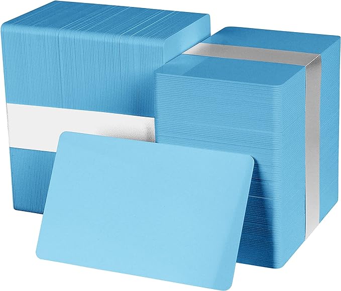 Pack of 500 Light Blue CR80 Standard Size PVC Cards | 30 mil Thickness by easyID