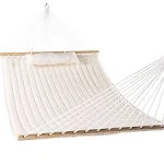 12FT Double Quilted Hammock, Spreader Bars, Detachable Pillow for 2 Persons