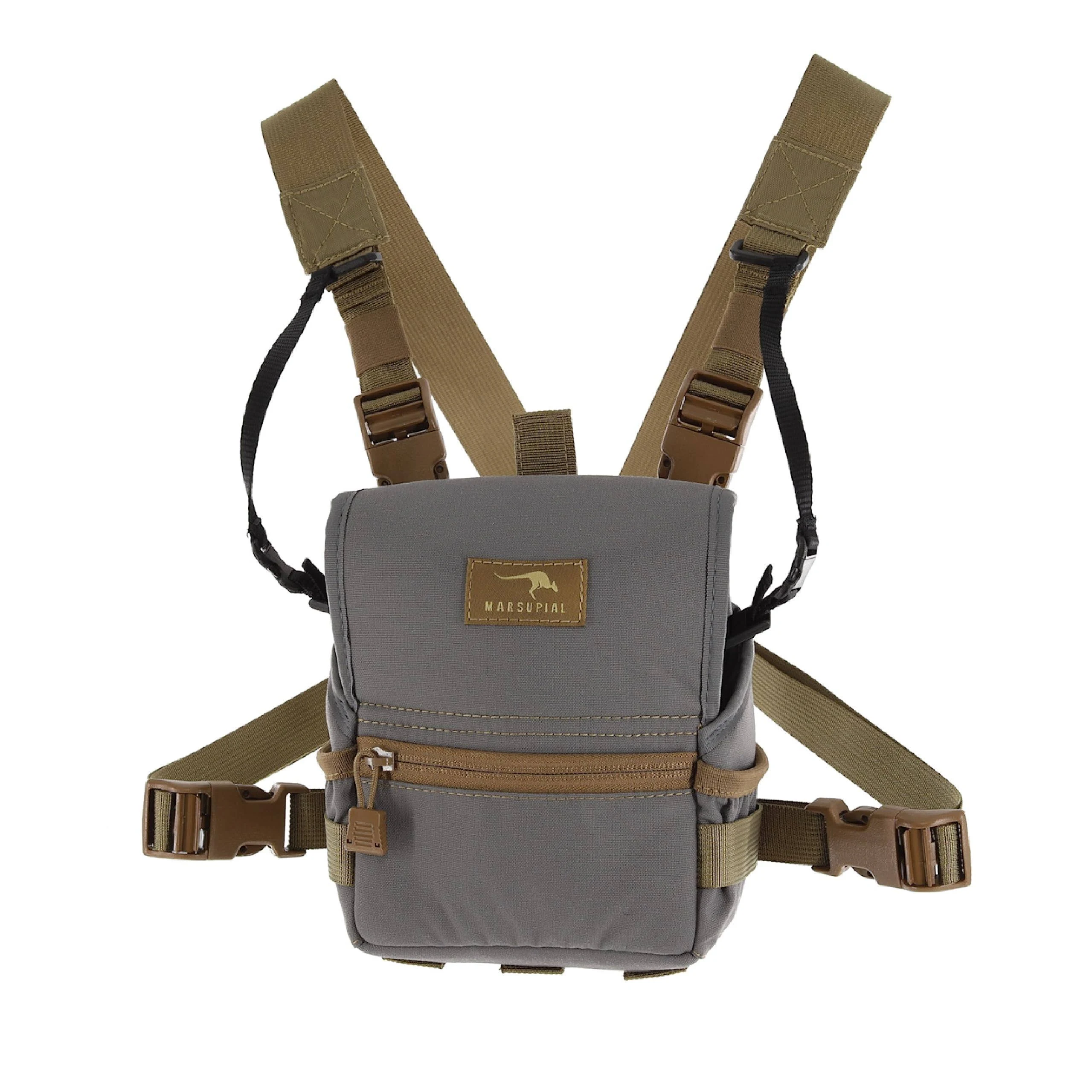 Binocular Chest Pack, Wolf and Coyote / Standard Webbing / Small