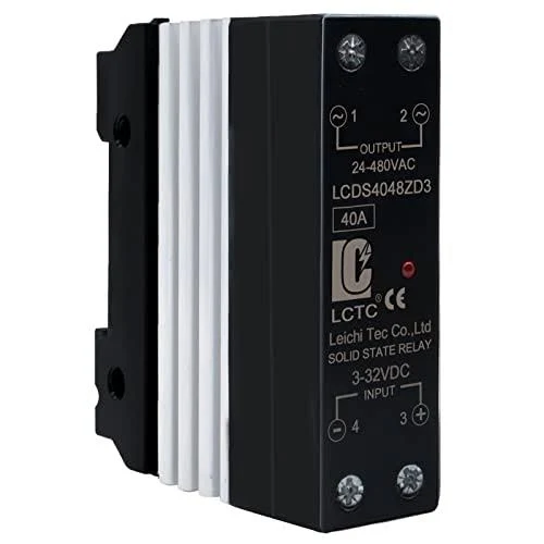 Din Rail Solid State Relay with Heat Sink DC to AC (Input 3-32V DC Output 24-480V AC), 40A,SSR (DC to AC 40A)