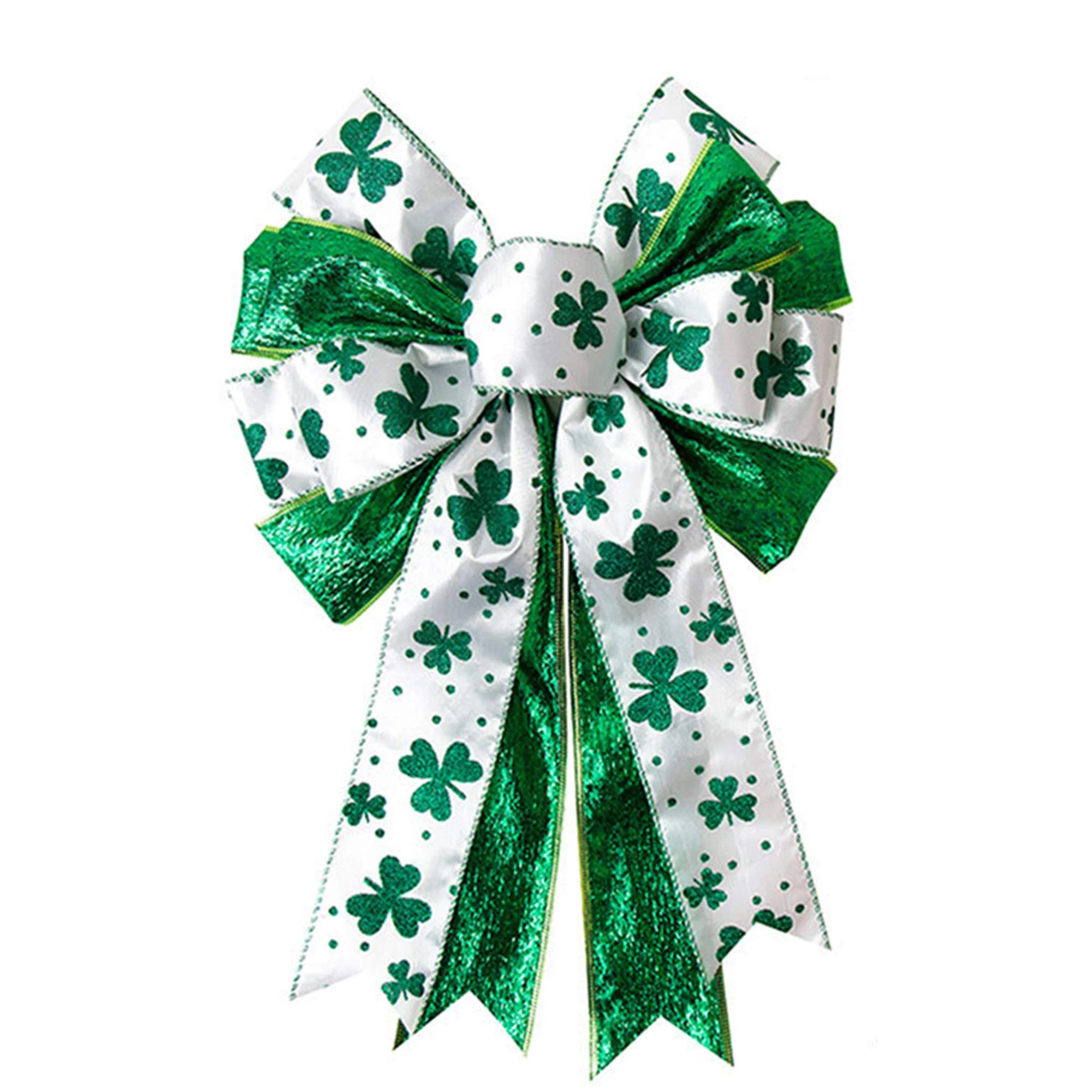 St. Patrick&#039;S Day Wreath Bow St. Patrick &#039;S Day Decorations Shamrock Clover Gree