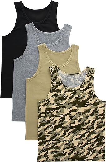 Hanes Originals Boys' Undershirts Tanks, 4-Pack, Sizes S-XL