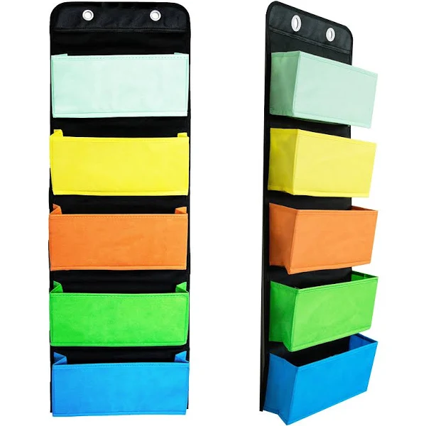 Youngever Wall Organizer Wall Hanging Organizer, 5 Assorted Color Pockets