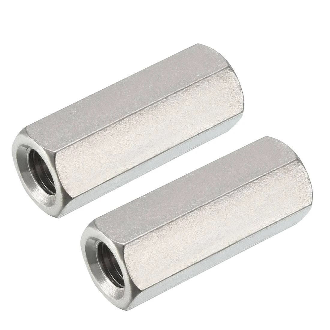 uxcell M12 X 1.75-Pitch 50mm Length 304 Stainless Steel Metric Hex Coupling Nut, 2-Pack