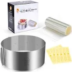 Cake Mold and Acetate Sheets for Baking, 6 to12 Inches Adjustable Stainless Steel Cake Ring, 5.5 x 394 inch Mousse Cake Sheets, Cake Collar Cake Mousse Mould, Cake Baking Cake Decor set