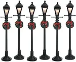 Lemax Village Collection GAS Lantern Street Lamp Set of 6 #64499