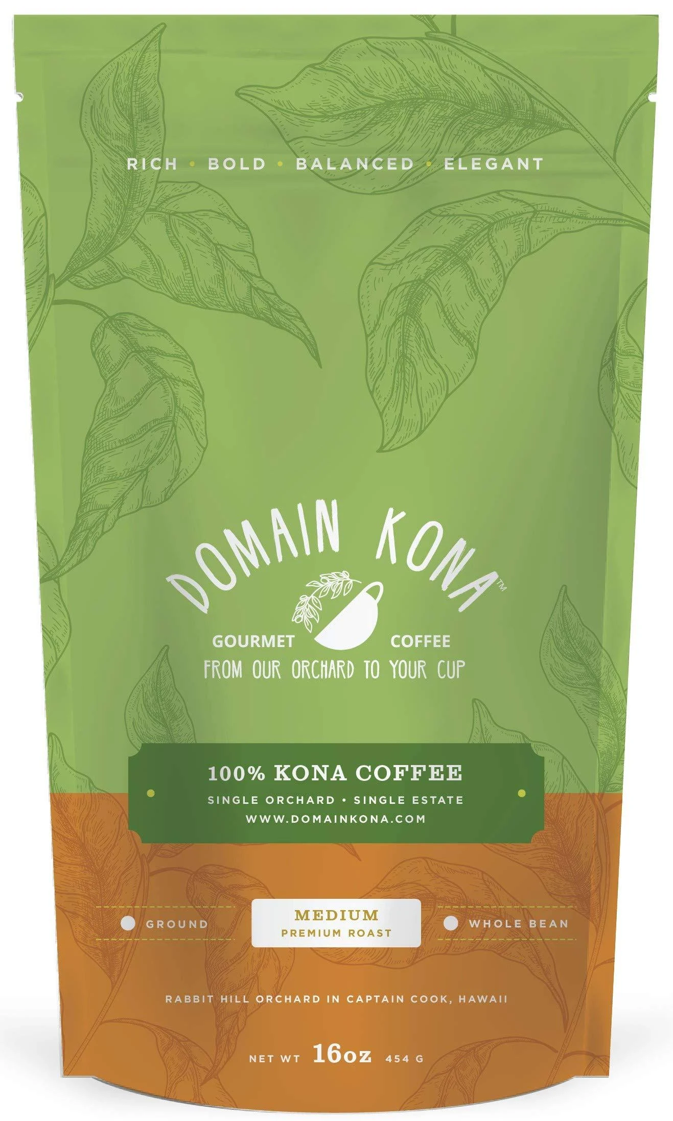 100% Kona Coffee – Ground, Medium Roast, Single Estate Gourmet Coffee, 16 Ounces ...