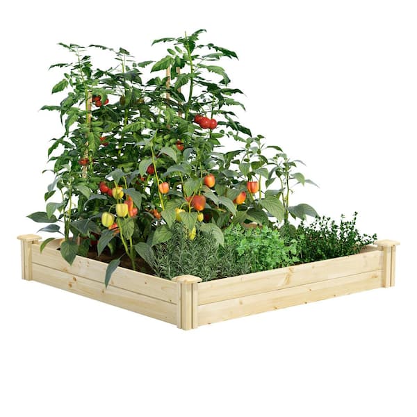 Greenes Fence Original Pine Raised Garden Bed, 4' x 4' x 7"