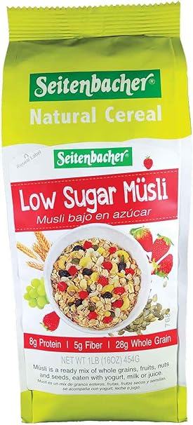 Seitenbacher Low Sugar Muesli Natural Cereal, 16 Ounce