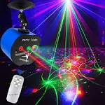 Amosamz Disco Lights,Party Lights,Dj Strobe Lights Rave Light Stage Light Projector Effect LED Sound Activated with Remote Control for Xmas Bar