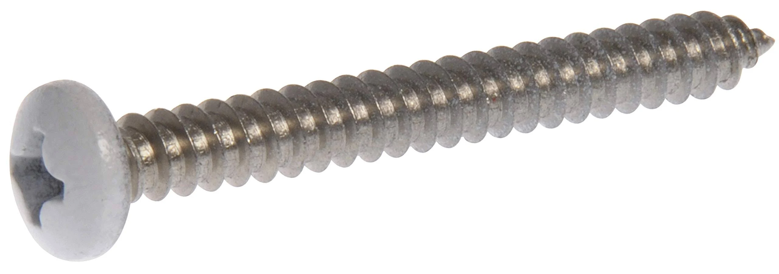 The Hillman Group 44447 8 x 3-Inch White Pan Head Phillips Sheet Metal Screw, Stainless Steel, 10-Pack