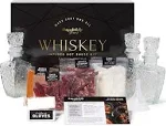 Thoughtfully Gourmet, Make Your Own Whiskey Infused Hot Sauce DIY Gift Set, Includes 2 Glass Decanters, Recipe Book, Gloves, 2 Funnels, Peppers, Spice