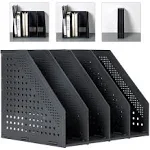 SAYEEC Sturdy Desktop 4 Section Magazine Plastic Holders Frames File Dividers Document Cabinet Rack Display and Storage