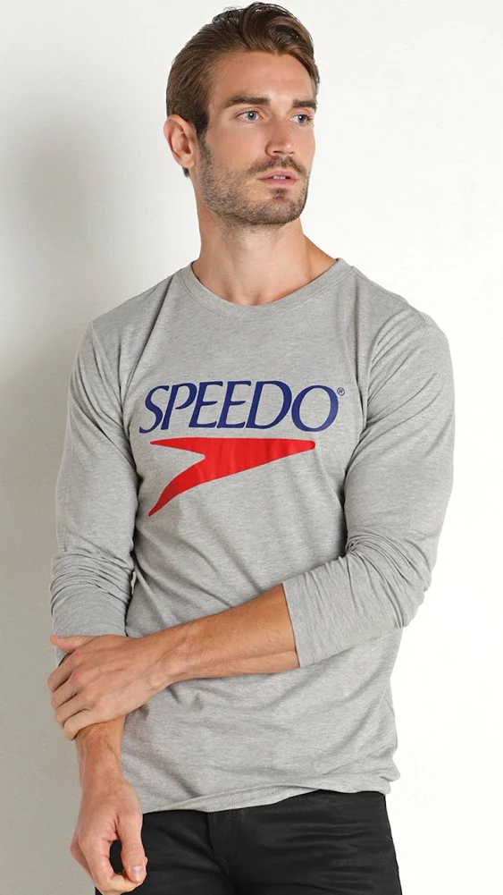 Speedo T-Shirt Long Sleeve Crew Neck Vintage