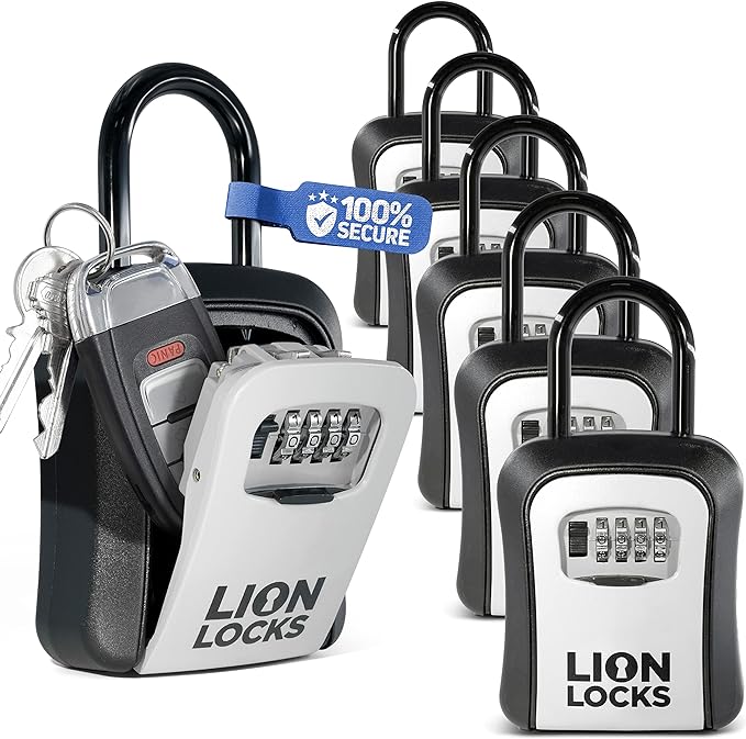 Lion Locks Lock Box for Keys - Lockbox for House Key, Lock Box with Combination ...