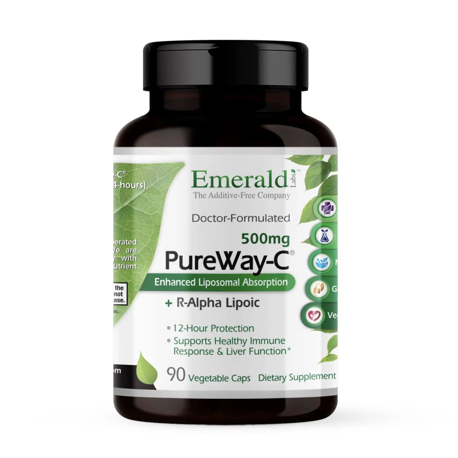 EMERALD LABS PureWay-C - Liver & Immune Support Supplement with R-Alpha Lipoic Acid* - Fast-Absorbing Vitamin C - 90 Vegetable Capsules (45-Day Supply)